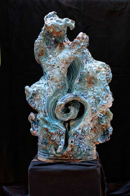 sculpture-Wave---Mattie-Leeds-33-inches-H ceramic sculpture abstract wave - Mattie Leeds