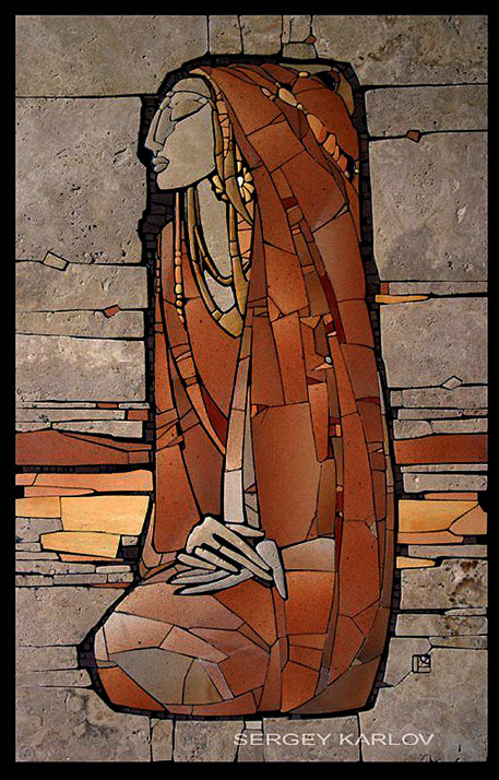 Sergev-Karlov----mosaic-rocks-stone-mosaic Sergey Karlov-mosaic panel