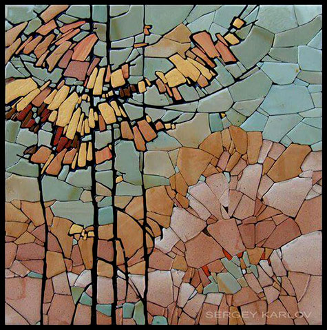 Sergey-Kaarlov-mosaic-flowers Stone mosaic landscape - Sergey Karlov