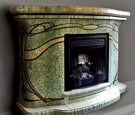 Sergey-Karlov-mosaic-fireplace Art Nouveau fireplace - Sergey Karlov