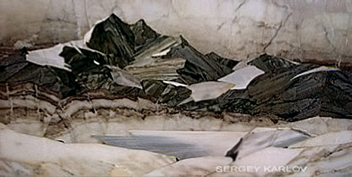 sergey-karlov-Thaw-in-the-Mountains 'Thaw in the Mountains' mosaic -- Sergey Karlov