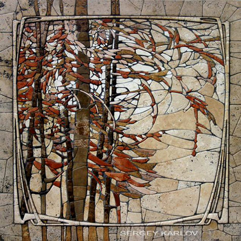 Serjey-Karlov-russian-mosaics 'The whiff of autumn' -- Sergey Karlov