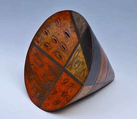 Shamai-Sam-Gibsh-Ceramic-Smoke-fired-Cone Ceramic cone sculpture Shamai Sam Gibsh