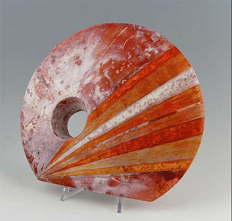 Shamai-Sam-Gibsh-Looking-Through-#3 Terra-Sigillata-Iron-Chloride-Saggar sculpture by Shamai-Sam-Gibsh