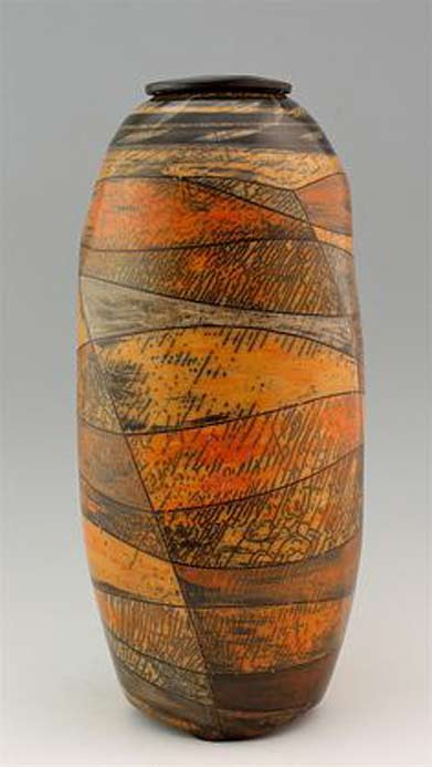 raku-vase-Shamai-Sam-Gibsh Shamai-Sam-Gibsh,Ceramic-Smoke-firing