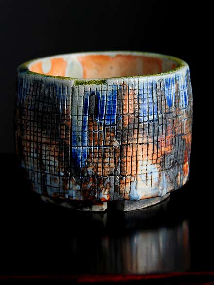 Shino-Cup-Adam-Whatley Shino-Cup-Ardmore by Adam Whatley - Shino and glass combined with cobalt and iron oxide