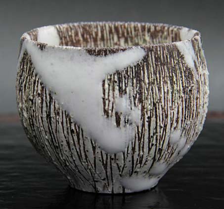 Shinya-Tagami-drip-glaze-tea-cup Shinya Tagami- white drip glaze tea cup