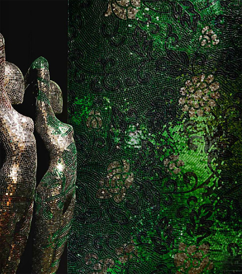 sicis-colibri-altea-mosaic SICIS---Colibri-Altea wall mosaic art in deep greens