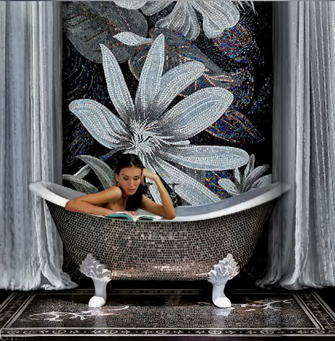 SICIS---Giardini-Collection-mosaic-floor SICIS---Giardini Collection - Lagav Black Flower Power wall mural