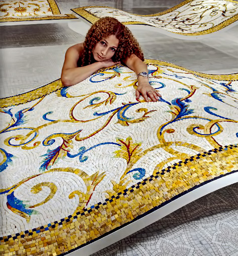 SICIS---Mosaic Rug SICIS---Mosaic Rug-Bisanzio Collection - mosaic rug prepared in the factory for installation