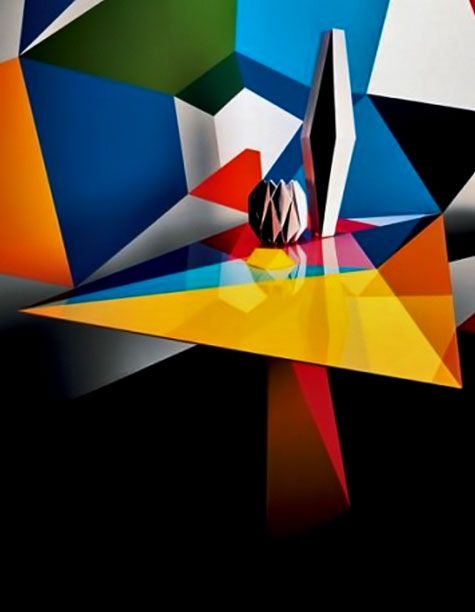 Gio-Ponti-design -Sight-Unseen-Gio-Ponti abstract table, vases and wall art