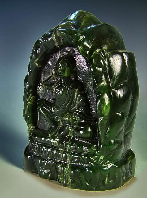 carved-jade-statue-of-Milarepa small-hand-carved-nephrite-jade-statue-of-Milarepa