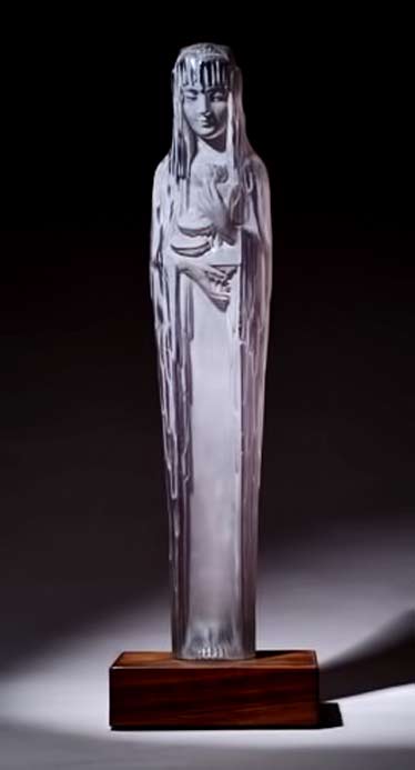 Rene-Lalique-art-deco-statuete Source-De-La-Fountaine-Clytie,-a-rare-LALIQUE-statuette,-circa-1924,-in-clear-and-frosted-glass,-mounted-in-an-original-wood-base