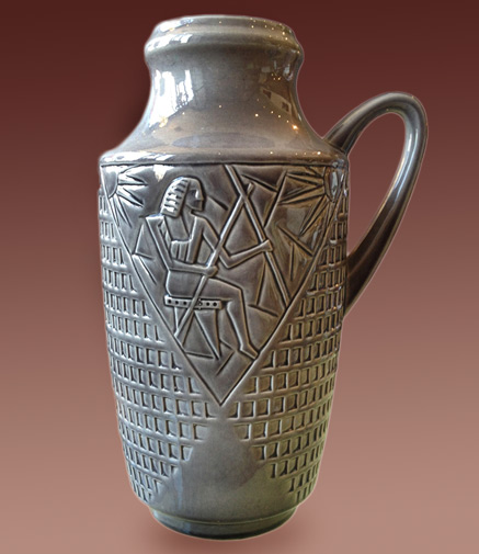 bay-ceramic-west-german-pitcher-437x505 Stunning-West-Germany-Pitcher-with-Egyptian-Pharaohs-by-Bay-Keramik-CAIN-MODERN-West-Hollywood