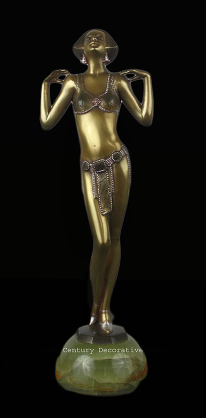 Austrian-bronze-figure-by-Josef-Lorenzl stylish and rare Art Deco Austrian bronze figure by Josef Lorenzl, circa 1930s depicting-the-celebrated-Czech-soprano-singer-Maria-Jeritza