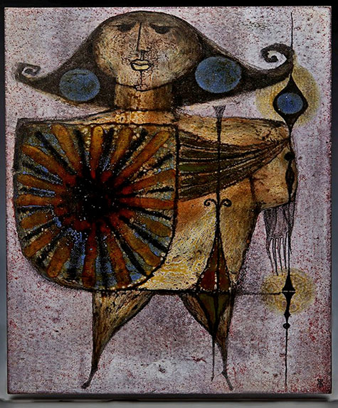 modernist_scandinavian_tile_panel_with_a_warrior_figure stylish_modernist_scandinavian_tile_painted_with_a_warrior_figure_20th_century