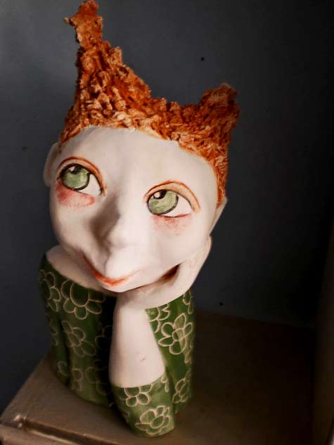 Jackie-ALONSO-ceramic SUZIE---Jackie-ALONSO ceramic bust of a cute red haired girl