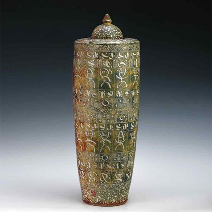 sylvian-meschia-ceramic-art Sylvian-Meschia ceramic-vessel with arabesque design