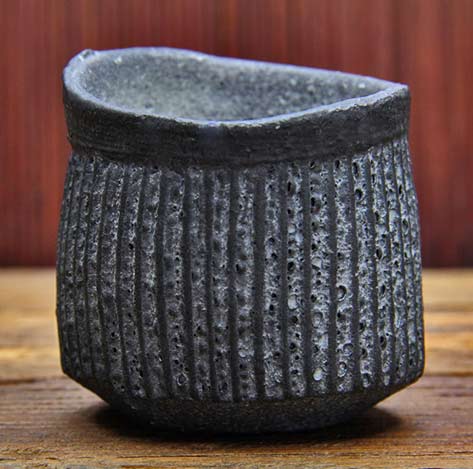 Tamba-cup - Masahiko-Ichino Grey and black Tamba cup - Masahiko Ichino