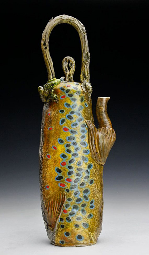 brown-trout-teapot-mark-chuck-475x813 Teapot-Porcelain-Hand-Made-Brown-Trout-Teapot-One-of-by-MarkChuck