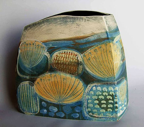 French-ceramicist-Terrain-Vallonne Terrain-Vallonne French ceramic Mid Century style vase