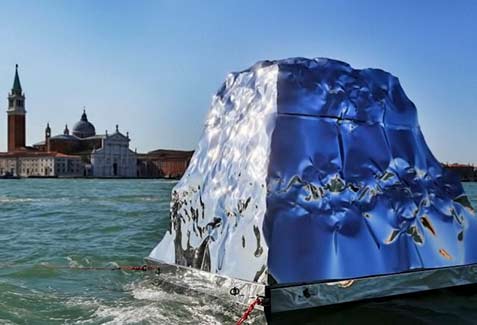 Italian-Albanian artist Helidon Xhixha’s iceberg installation for the Serbian Arab Republic pavilion. Albanian artist Helidon Xhixha’s iceberg installation for the Serbian Arab Republic pavilion.