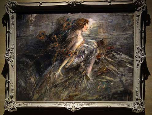 The-Divine-MarchesaPortrait of the Marchesa Casati with peacock pens Giovanni Boldini 1914 Marchesa Casati with peacock pens Giovanni Boldini 1914