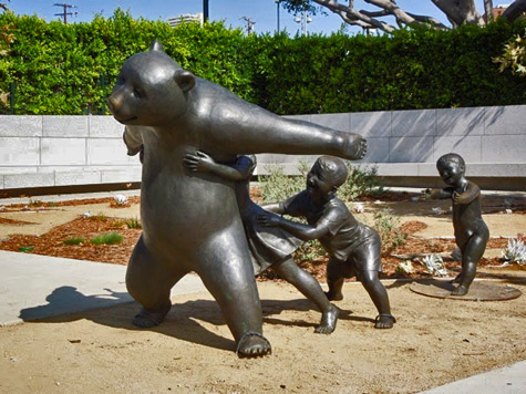 The-Game-bear-and-children-sculpture The-Game-bear-and-children-sculpture-West-Hollywood-Park
