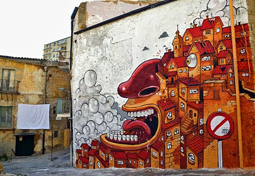 Italian-street-artist-Mr-Thoms The-Scream-Of-Vallicaldi-Street-art-in-Agrigento-Via-Vallicaldi-Sicily-Italy-by-Italian-street-artist-Mr-Thoms