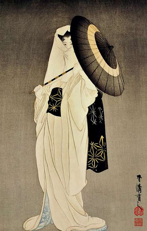 Taniguchi-Kokyo-heron-maiden The-spirit-of-the-heron-maiden-woodblock-print-by-Taniguchi-Kokyo-(1864-1915),-----dated-1925