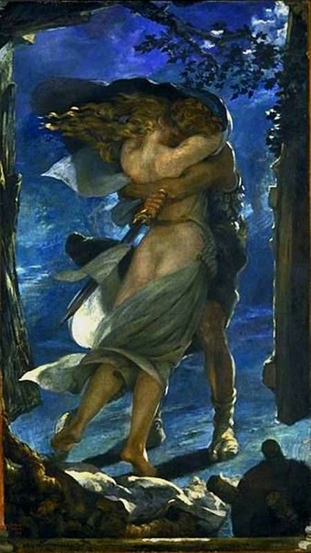The-Valkyrie--the-embrace-of-Siegmund-and-Sieglinde,-canvas-Mariano-Fortuny The Valkyrie- the embrace of Siegmund and Sieglinde, canvas Mariano Fortuny