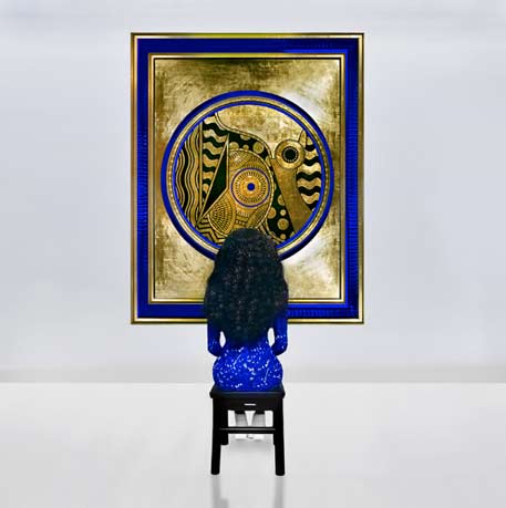 Lina-Viktor-contemplating-her-art ThePowerof369_LinaIrisViktor_2014