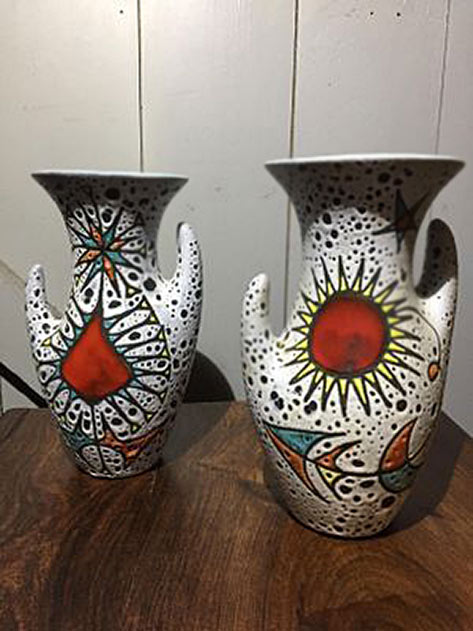 These-mid-century-vases-were-produced-in-Vallauris Flambouyant Vallauris vases