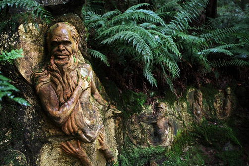 Ricketts-Sanctuary-rock-wall-sculptures This-is-William-Ricketts-Sanctuary-Victoria