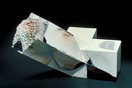 Munemi-Yorigami-recreation-sculpture torso-in-hexagonal-Munemi- Yorigami Japanese ceramic sculpture