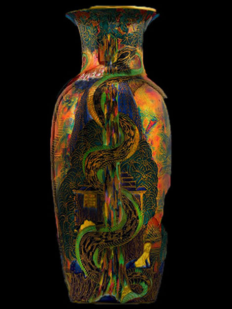 Tree-Serpent-Flame-Fairyland-Vase-by-Wedgwood Tree-Serpent-Flame-Fairyland-Vase-by-Wedgwood