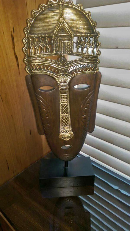tribal-lady-dhokra-mask-437x773 Tribal Lady - Sculpture Dhokra Art