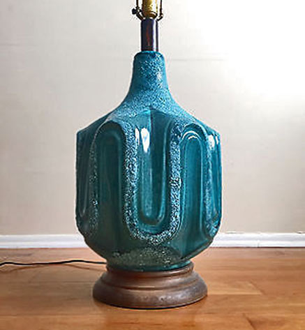 Turquoise-lava-glaze-lamp-base Faceted Turquoise lava glaze lamp base