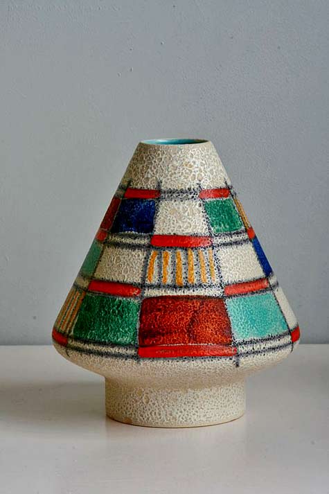 U-Keramik-vase,-moulded-mark-1517-15,-1950s U-Keramik-vase,-1950s space age style
