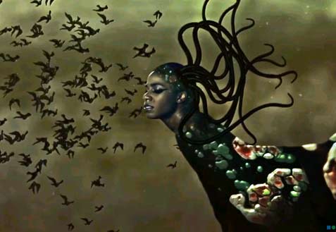 Wangechi-Mutu-video-animation The End of eating Everything : animated video by Wangechi Mutu