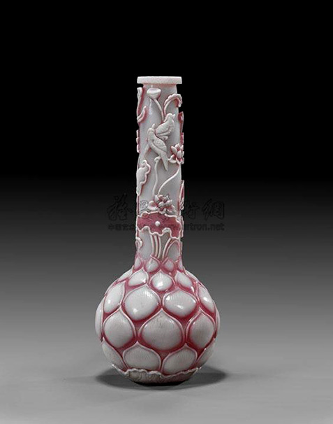 Beijing-glass-vase-477x606 Unusual-and-delicately-executed,-Chinese-carved-Double-Pink-and-white-overlay-Beijing-glass-vase;