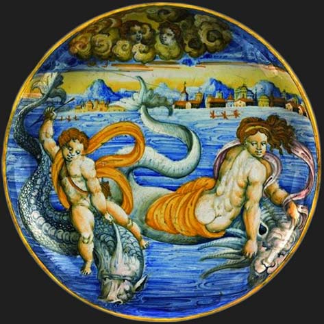 urbino-majolica-plate urbino-venus-and-cupid-on-dolphins