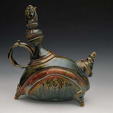 Vadim-Malkin-teapot Vadim-Malkin-teapot-green and brown glaze