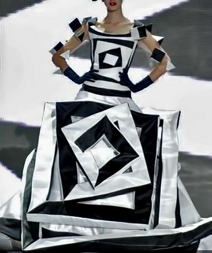 valentin-yudashkin-fashion-designer valentin-yudashkin - black and white geometric gown