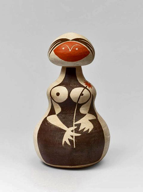 Valentine-and-Andrée-Schlegel-Vilar-ceramic-bottle Valentine-and-Andrée-Schlegel-Vilar;-Glazed-Ceramic-Bottle,-1960