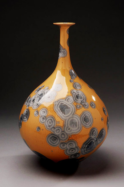 silver-eyes-glaze-vessel-miyamura-433c652 Vase,-silver-eyes-glaze,-Porcelain,-13-x-7.75-x-7
