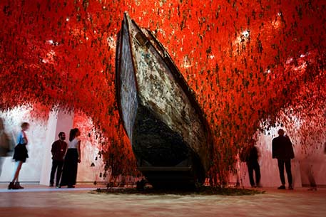 Chiharu-Shiota’s-The-Key-in-the-Hand Venice-biennale2015--Chiharu-Shiota’s-(b.-1972,-Osaka)-The-Key-in-the-Hand-the-feature-installation-of-the-Japanese-Pavillion