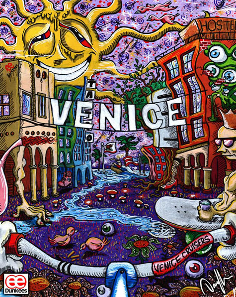 venice-by-Daniel-Militonian-(Dunkees) psychedelic Venice poster