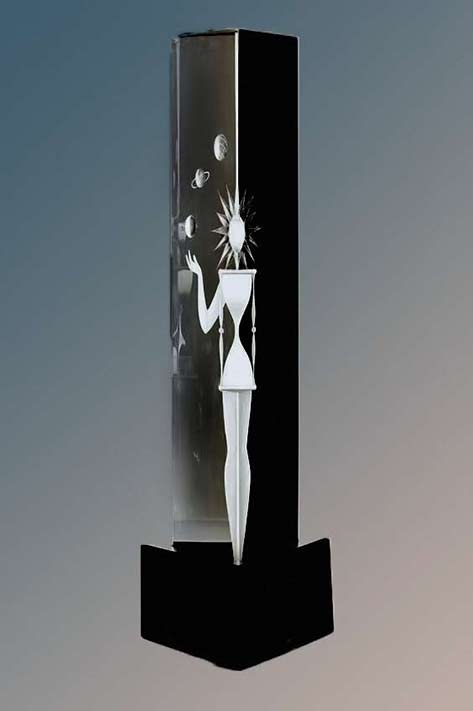 Vicke-Lindstrand-Kosta,-Engraved-Glass-Sculpture Vicke Lindstrand (Swedish, 1904-1983), Kosta, Engraved Glass Sculpture