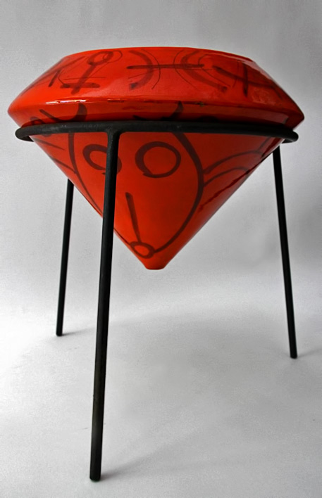 victor-cerrato-italian-planter-457x708 Victor-Cerrato,-Cache-Pot,-Majolica,-Iron-Structure,-circa-1960,-Italy